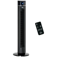 HOMCOM 42" Anion Tower Fan Cooling for Bedroom with 3 Speed, 3 Modes, 8h Timer, Oscillating, LED Panel, Remote Controller, Black(m-10)