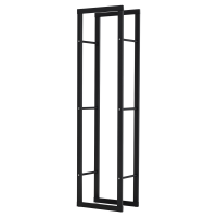 HOMCOM Porta Legna Verticale in Metallo Nero 40x25x150 cm