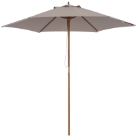 Outsunny Parasol Rond Bambou Ø2,5m Gris