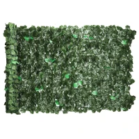 Outsunny Haie Artificiel Brise-Vue décoration Rouleau 3L x 1H m Feuillage réaliste Anti-UV Vert(m-11)