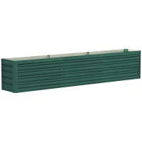 Outsunny Carré potager potager surélevé en acier galvanisé barres de soutien et plaques d'angle fond ouvert 240 x 40 x 45 cm vert(m-12)