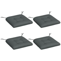 Outsunny Lot de 4 Coussins de chaise de jardin capitonné Rembourrage 4 cm Tissu Polyester dim. 43L x 41l cm Gris foncé(m-10)
