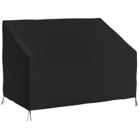 Outsunny 600D Oxford Cloth Furniture Cover, 2 Seater Sofa Protector for Garden Patio, Outdoor, Waterproof, Black, 140L x 84W x 56/94H cm(m-10)