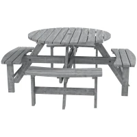 Outsunny 8-Seater Wooden Picnic Set-Fir Wood(m-1)