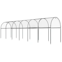 Outsunny Serre de jardin serre à tomates 7 arceaux en acier bâche en plastique 6 x 1,23 x 1,71 m vert(m-10)