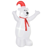 HOMCOM 6ft Tall Outdoor Inflatable Bear Airblown Projection Holiday Christmas Lawn Décor
