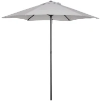Outsunny Ombrellone 2x2 m da Giardino con Palo Centrale, Ombrellone per Esterno in Alluminio, Grigio Chiaro(m-11)