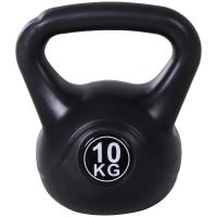 HOMCOM Kettlebell 10 kg - Gewichtshandvat met zand gevuld voor beginners, Zwart