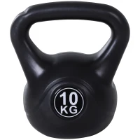 HOMCOM Kettlebell 10 kg - Gewichtshandvat met zand gevuld voor beginners, Zwart(m-1)
