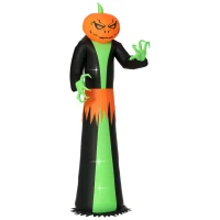 HOMCOM 9FT Inflatable Halloween Pumpkin Ghost with Build in LED,  Outdoor Lighted Blow Up Inflatables for Party Indoor, Garden, Lawn(m-10)