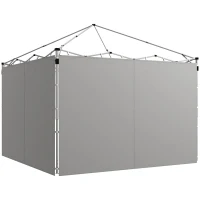 Outsunny Panneaux latéraux pour gazebo, pour 3x3(m) ou 3x6m Pop Up Gazebo, 2 packs de panneaux latéraux de remplacement, gris(m-11)