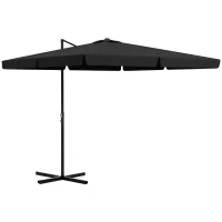 Outsunny 3m Cantilever Parasol, with Four-Position Canopy - Grey(m-10)