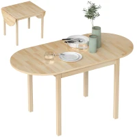 HOMCOM Esstisch aus Holz Klappbar Küchentisch für 6 Personen mit Drop-Leaf-Design 140 x 70 x 75 cm Naturholz(m-10)