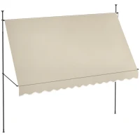 Outsunny Toldo Manual Retráctil con Manivela 350x120x210-300 cm con Altura Ajustable Impermeable y Anti-UV Arena(m-10)
