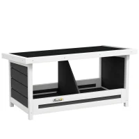 PawHut Ponedero para Gallinas de Madera Caja Nido para 2 Gallinas con 2 Departamentos y Techo Asfáltico Gris(m-1)