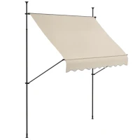 Outsunny Store banne autoportant manuel rétractable 2,5L x 1,2l x 2,1-3H m inclinaison réglable métal alu polyester sable(m-10)