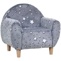 AIYAPLAY Kindersternensofa mit leuchtenden Sternen im Dunkeln Weicher Samt 55x40x55 cm Grau