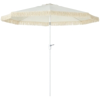 Outsunny Ombrellone da Giardino Inclinabile 2.6x2.4m Bianco