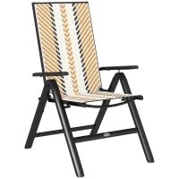 Outsunny Rattan Reclining Garden Chairs - Orange(m-10)