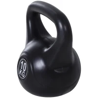 HOMCOM Kettlebell 10 kg - Gewichtshandvat met zand gevuld voor beginners, Zwart(m-8)