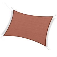 Outsunny Toldo Vela Rectangular 4x3 m Vela de Sombra para Jardín Patio Terraza HDPE Anti UV y Transpirable Color Rojo Óxido(m-1)