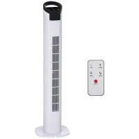 HOMCOM 31" Freestanding Tower Fan, 3 Speed 3 Mode, 7.5H Timer, Oscillating, LED Panel, Remote Control, 31 Inch Standing Fan, White(m-10)