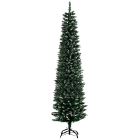 HOMCOM Árbol de Navidad Estrecho 190 cm con 570 Ramas y Soporte de Metal Árbol Navideño para Salón Interior Verde