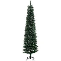 HOMCOM Árbol de Navidad Estrecho 190 cm con 570 Ramas y Soporte de Metal Árbol Navideño para Salón Interior Verde(m-1)