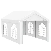 Outsunny Tente de reception, tonnelle, barnum 5 x 3 m avec 4 grandes fenêtres 2 portes 15m²(m-11)