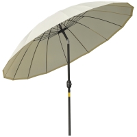 Outsunny Parasol Ø2,5m Inclinable Beige Manivelle
