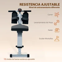 HOMCOM Máquina de Remo Resistencia Ajustable de 12 Niveles con Pantalla LCD para Fitness y Ejercicios de Musculación para Gimnasio en casa Equipo de Entrenamiento Interior(m-4)