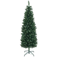 HOMCOM Árbol de Navidad Tipo Lápiz 183 cm con Base Plegable y 479 Ramas para Dormitorio Oficina Verde(m-10)