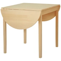 HOMCOM 4-6 Person Wooden Drop-Leaf Table - Natural Finish(m-10)