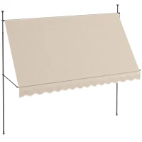 Outsunny Toldo Manual Retráctil con Manivela 350x120x210-300 cm con Altura Ajustable Impermeable y Anti-UV Arena(m-1)