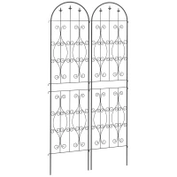 Outsunny Lot de 2 supports pour plantes grimpantes, treillis de jardin, pour légumes, vignes, fleurs, en métal, 50 x 220 cm, noir(m-11)