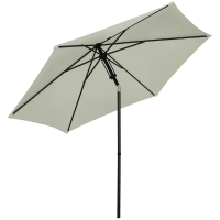 Outsunny Parasol Jardin Inclinable Métal Polyester Gris