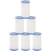 Outsunny Lot de 6 filtres pour pompe de filtration épurateur à cartouches pour piscine et spa blanc(m-1)