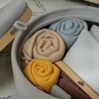 HOMCOM Hocker Polsterhocker, Teddyfleece, versteckter Stauraum, umkehrbarer Deckel, 56 cm x 56 cm x 42 cm, Grau(m-9)