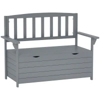 Outsunny Two-Seater Garden Storage Bench - Grey(m-10)