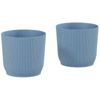Outsunny Set of Two Ф22cm Planters - Blue(m-1)
