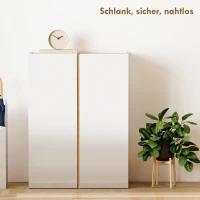 HOMCOM Szafka na buty z funkcją Soft-Close, 6-poziomowy design bez uchwytów, pomieści do 18 par, do przedpokoju, korytarza, drewno, biała(m-7)