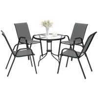 Garden Table and Chairs 80 x 80 x 71 cm Dark Grey