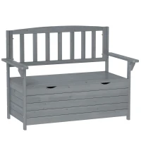 Outsunny Two-Seater Garden Storage Bench - Grey(m-1)