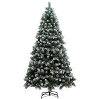 HOMCOM 7ft Snow-Dipped Artificial Pine Christmas Tree(m-1)