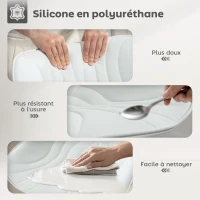 HOMCOM Lot de 2 tabourets de bar, chaises de bar structure en acier hauteur réglable 92-110 cm, dossier repose-pieds blanc(m-5)