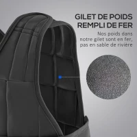 Gilet lesté réglable - Aosom.fr x FFHandball - veste lestée 20 Kg max. poids amovibles entrainement musculation exercice(m-5)