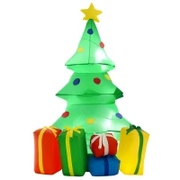 HOMCOM 5ft Inflatable Christmas Tree Xmas Air Blown Holiday Decoration LED Lawn Yard Outdoor Ornaments(m-10)