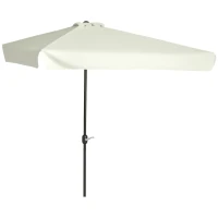 Outsunny Parasol para Pared 230x130x249 cm Sombrilla Rectangular con Manivela Protección UV Impermeable Crema(m-10)