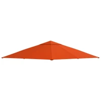 Outsunny Tetto Di Ricambio 3x3m Arancione per Gazebo da Giardino in Poliestere con Fori di Ventilazione(m-11)