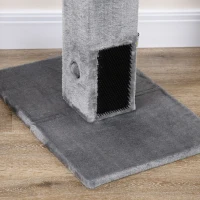 PawHut Poteau à gratter pour chat griffoir pour chat balle avec clochette 2 brosses de toilettage 59,5 x 39 x 79 cm beige gris(m-9)